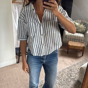 Zara linen blend top
